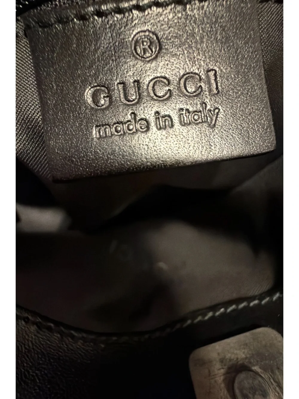 Vintage Gucci Black Nylon Shoulder Bag with Dual Front Pockets